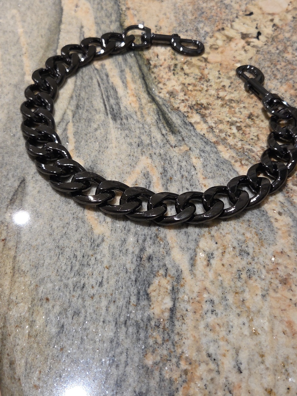 Chunky Black Chain Necklace Or Bag Handle.